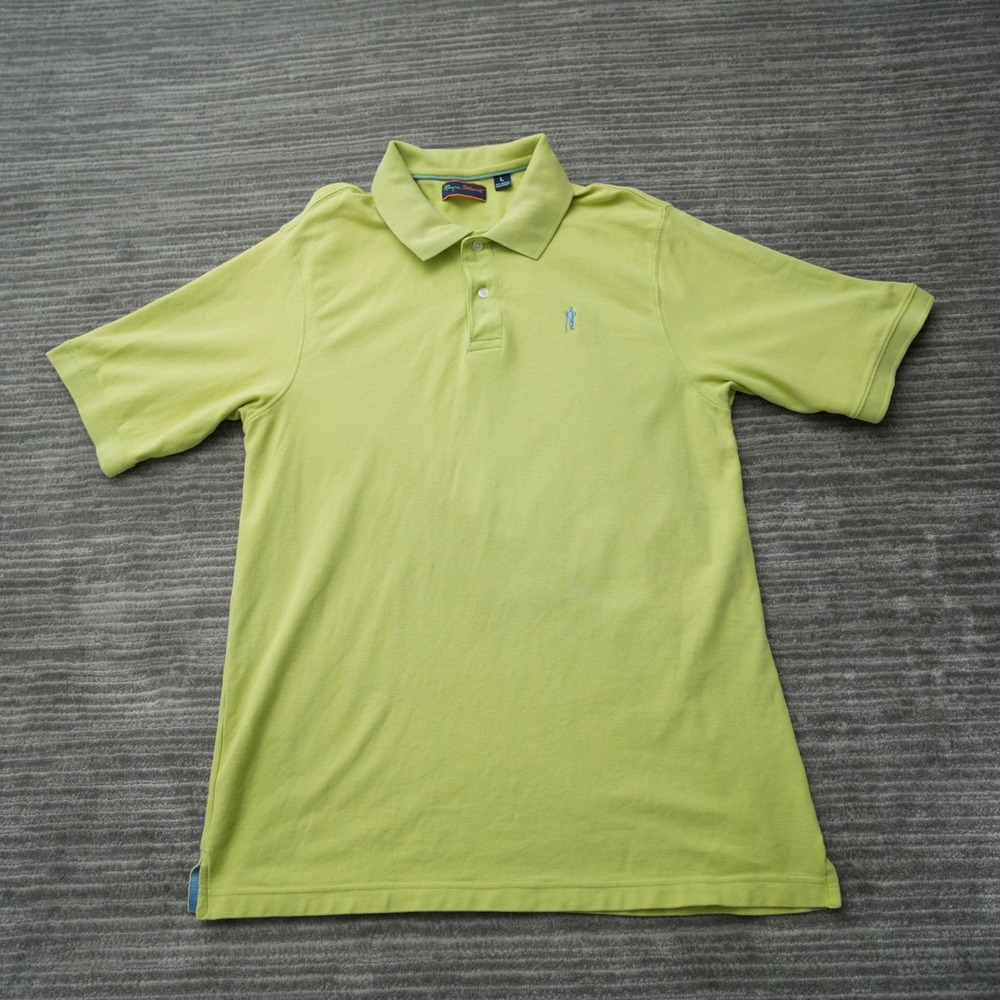 Payne‎ Stewart Polo Shirt Men Short Sleeve Green Cotton Golf Large